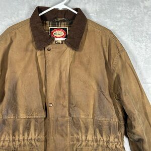 Australian Outback Collection Oilskin Waxed Jacket M Brown Lined Vintage